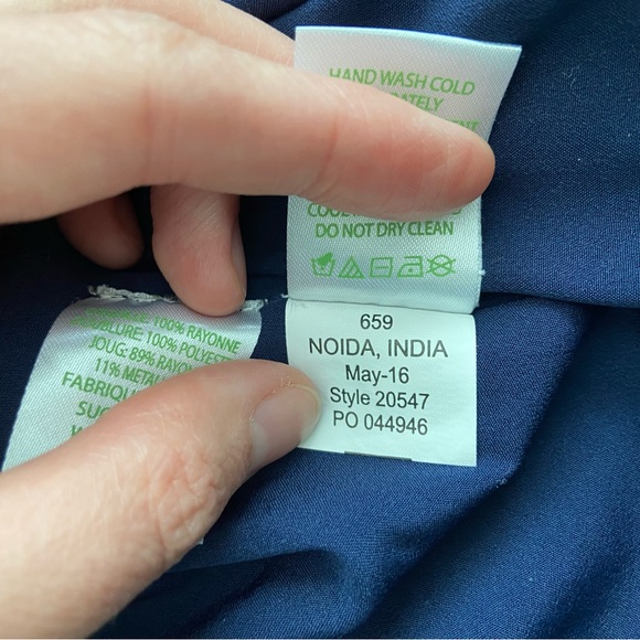 Lilly Pulitzer True Navy Rachelle Dress Gold - Picture 8 of 8